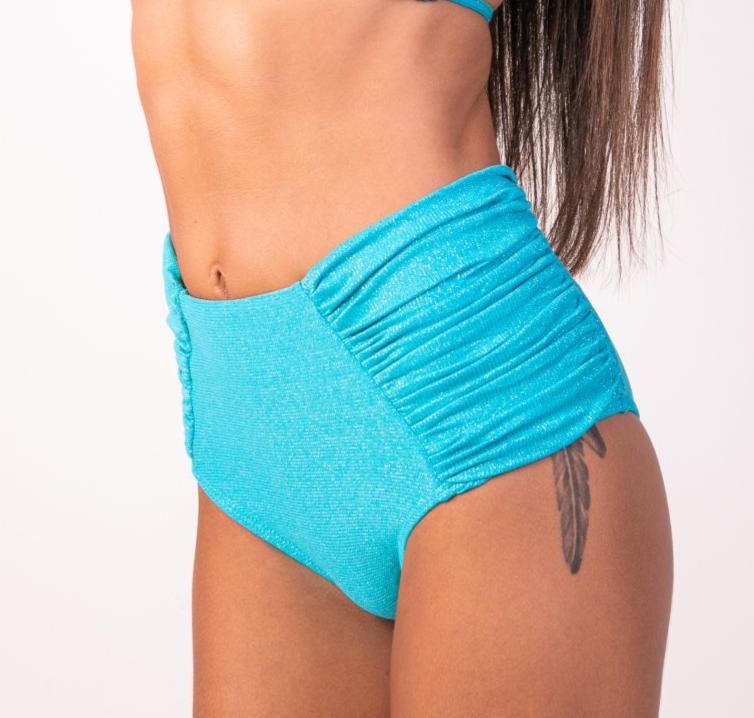 Hotpants Drappy Lurex Golden Blue